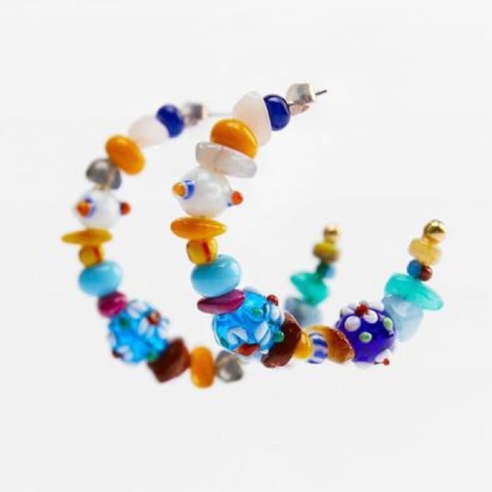 NWT. Zara Colorful Hoops Earrings.